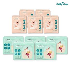 [SALLY'S LAW] Needs Ultra Slim Sanitary Napkin Medium 5packs+Large 5packs – 1,500 Air Holes for Freshness, Triple Leak-Proof Design, Breathable Comfort All Day - Made in Korea